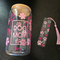 Ensemble verre 16 oz + marque page acrylique - Dog Mom rose
