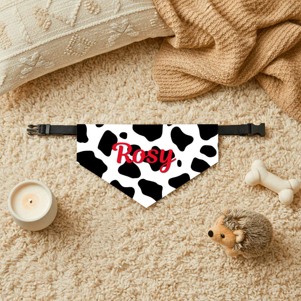 Bandana personnalisé pour chien et chat motif vache | Amis & Animaux