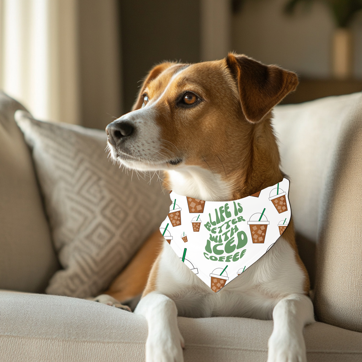 Bandana pour chien et chat café glacé | Life is Better with Iced Coffee | Amis & Animaux