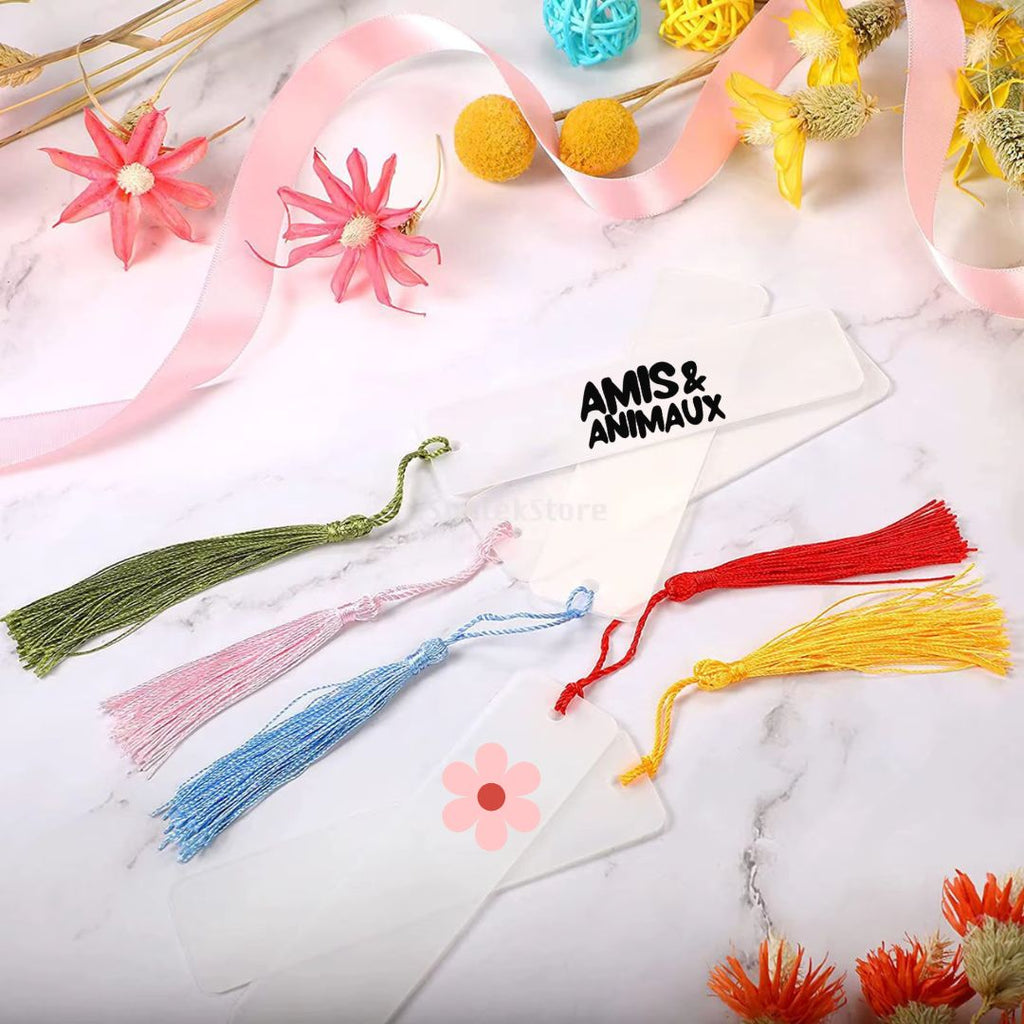 Marque-page acrylique avec pompon - Personnaliser
