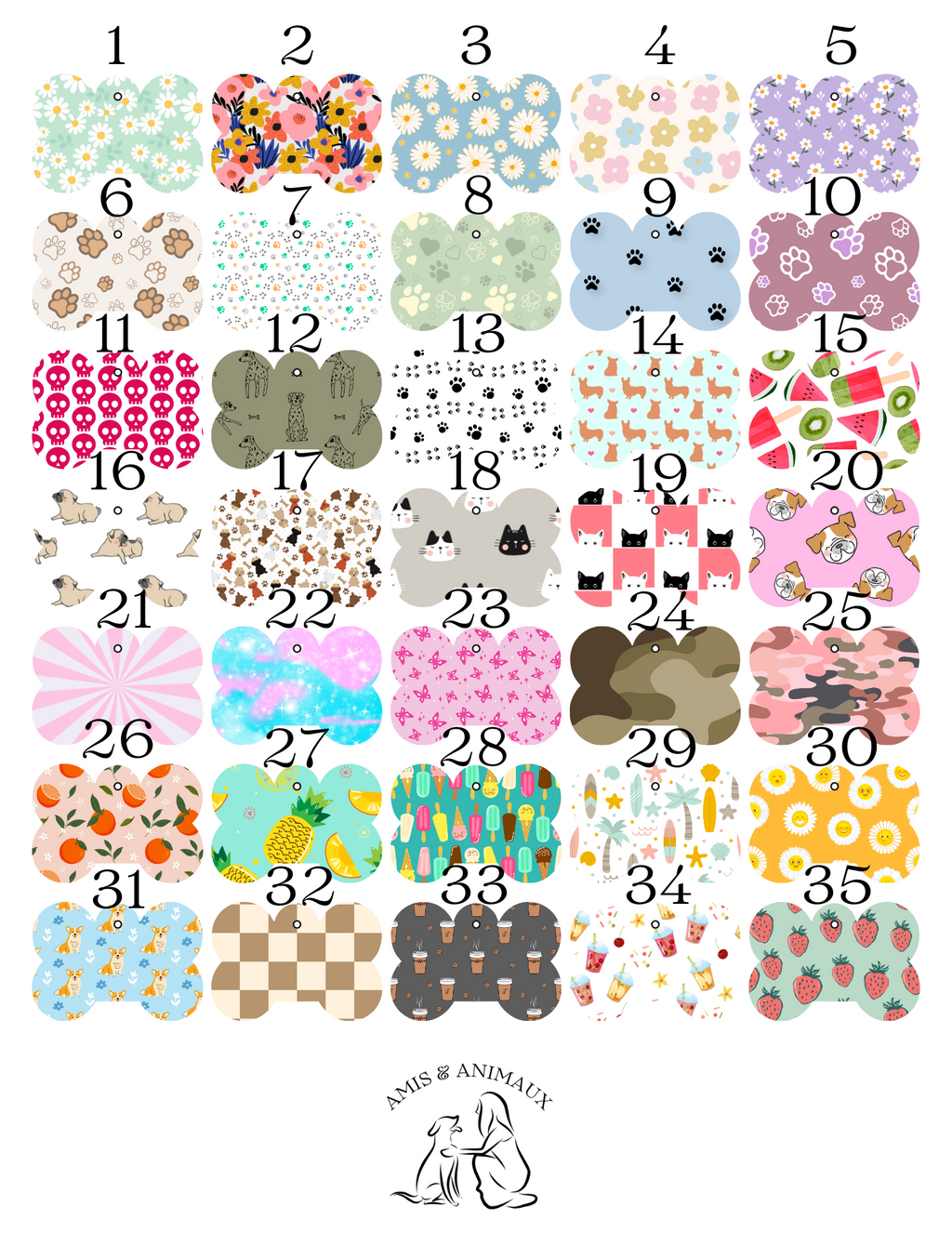 Médaille chien ou chat - Collection printemps