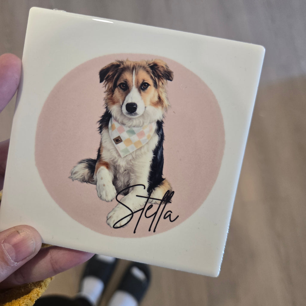 Ensemble tasse à café et sous-verre en céramique - Personnalisé avec ton animal