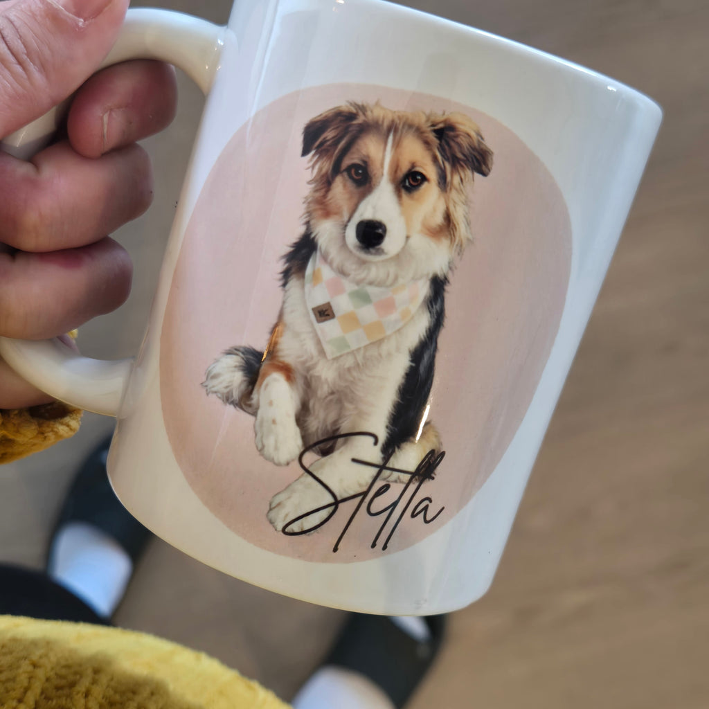 Ensemble tasse à café et sous-verre en céramique - Personnalisé avec ton animal